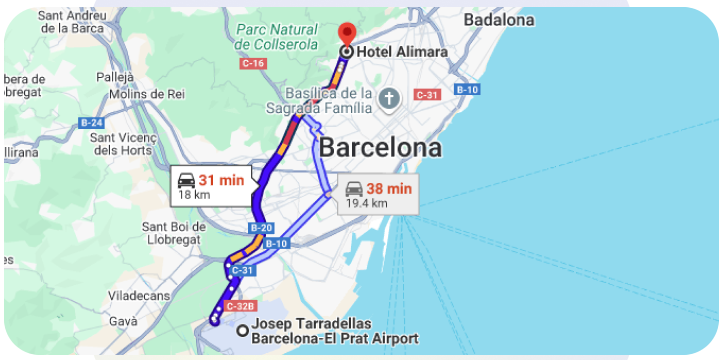 Map Location from Airport